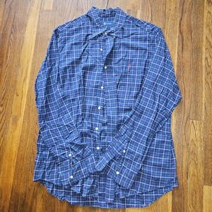 Mens navy Plaid Ralph Lauren shirt xl